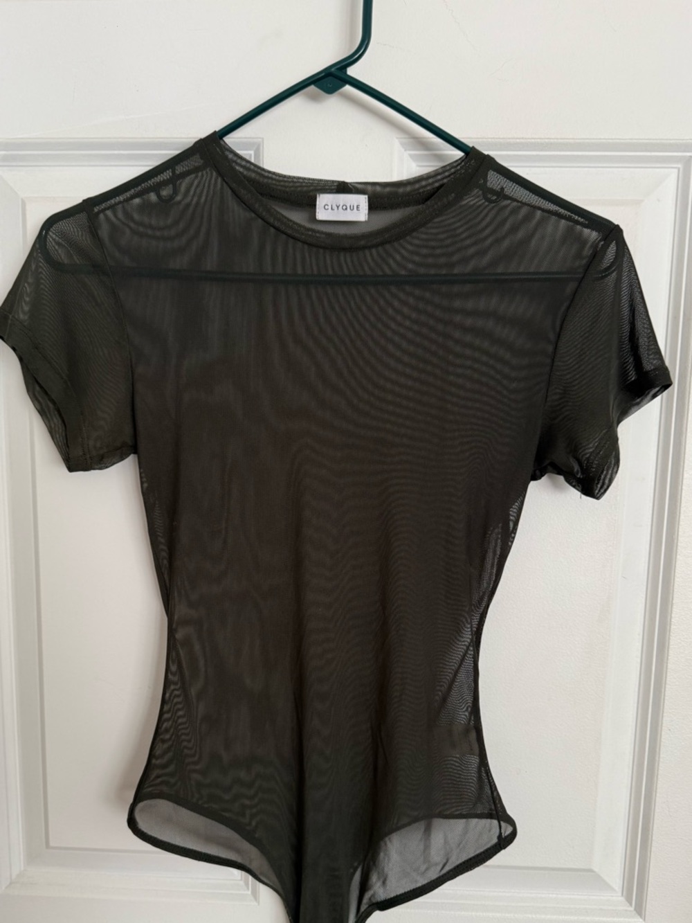 Clyque Revolve Short Sleeve Bodysuit Dark hunter green olive Sz Small